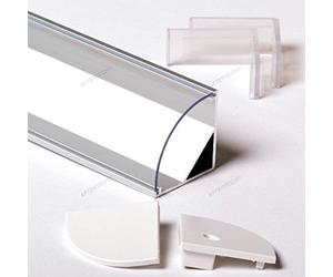 Aftertech 2m 2m 3030 30x30mm GRAND PROFIL D'ANGLE EN ALUMINIUM POUR BANDE LED BARRE RIGIDE 2MT + COUVERCLE TRANSPARENT