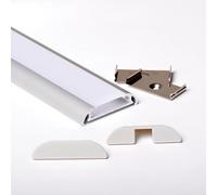 AFTERTECH 3 mètres 3909 39 x 9 mm profil aluminium tangent pour bandes LED barre rigide 3 m avec couverture opaque (1 m 3909 fog)