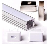 Aftertech 3m 3m 1612 16x12mm PROFIL ALUMINIUM POUR BANDE LED BARRE RIGIDE 3m + COUVERCLE BLANC