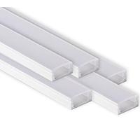 AFTERTECH 5 x 2 m (10 M) 1708B 17 x 8 mm profil aluminium blanc pour bandes LED barre rigide 2 m 2 m + couverture (5 x 2 mètres 1708 blanc fog)
