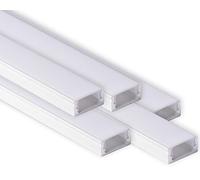 AFTERTECH 5 x 2 m (10 M) 1708B 17 x 8 mm profil aluminium blanc pour bandes LED barre rigide 2 m 2 m + couverture (5 x 2 mètres 1708 blanc milk)