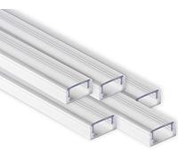 AFTERTECH 5 x 2 m (10 M) 1708B 17 x 8 mm profil aluminium blanc pour bandes LED barre rigide 2 m 2 m + couverture (5 x 2 mètres 1708 blanc clair)