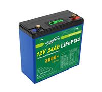 AFTERTECH LIFEPO4 - Bloc-batterie 12 V 24 Ah, rechargeable, lithium-fer-phosphate, pile