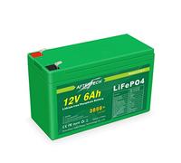 AFTERTECH LIFEPO4 - Bloc-batterie 12 V 6 Ah, rechargeable, lithium-fer-phosphate, pile