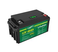 AFTERTECH LIFEPO4 - Bloc-batterie 12 V 66 Ah, rechargeable, lithium-fer-phosphate, pile