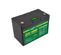 AFTERTECH LIFEPO4 - Bloc-batterie 24 V 50 Ah, rechargeable, lithium-fer-phosphate, pile