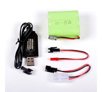 AFTERTECH Pack Batterie Ni-MH 7,2 V 2 400 mAh 52 x 44 x 29 mm avec câble de Charge USB et connecteur fiche SM 2P KET JST E3E5