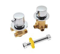 AFUDER Mitigeur douche thermostatique 2/3/4 voies Robinet de Douche | Laiton Mitigeur baignoire contr么le vanne Directionnelle Raccord de Tuyau Interrupteur Robinet G1 / 2 "pour salle de douche