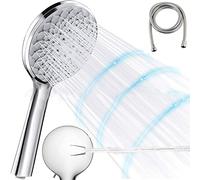 AFUDER Pommeau De Douche Haute Pression Placage ABS 6 Fonctions Pommeau De Douche à 6 Vitesses Avec Chasse au Pistolet Anti-calcaire Avec Tuyau Grand à Main (AF-Placage)
