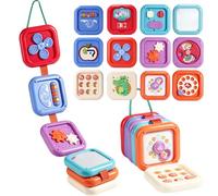 Afufu Cube d’Activités Montessori Jouet Sensoriel de Voyage pour Tout-Petit | Afufu 12-in-1 Busy Board Montessori Cube d’Activités Bébé 1+ Ans, Enfants Jouets de Voyage, Jeu Sensoriels Motricité Fine