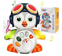 Afufu Jouet Musical Pingouin Bébé 12+ Mois, Jouet Rampant avec Musique & Lumières, Jouet Sensoriel Éducatif Bébé, Cadeaux Jouet d’éveil pour Garçon Fille