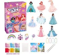 Afufu Kit de Loisirs Créatifs Jouets Poke in Art 12PCS, 8 Princesses + 800 Tissus + 2 Stylos, Bricolage Foil Artisanat Activité Manuelle Enfant Fille 3-12 Ans, Travaux Manuels Cadeau Créatif