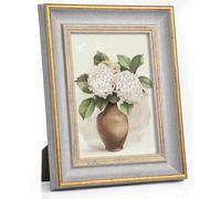 Afuly 13x18 cm Cadre photo vintage gris doré cadre photo rétro antique shabby décoration pour table murale famille ami cadeaux d'anniversaire de mariage fête des mères pour maman grand-mère