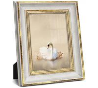 Afuly Cadre Photo 13x18 Blanc Or Rétro Vintage Antique Cadre Photo Shabby Table Ou Mur Famille Parents Cadeau