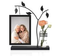 Afuly Cadre Photo 13x18 Bois Noir Moderne avec Vase et Arbre Métallique Table Cadeau Anniversaire Diplôme Mariage pour Femme Mère Grand mère Amis Famille Couple