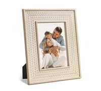Afuly Cadre Photo 13x18 Rotin Marocain Bohème Décor Shabby Chic Beige Motif 3D, Cadres Photo pour Mur et Table
