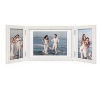 Afuly Cadre Photo Blanc 3 Photos pour Photos 10x15 et 13x18 cm Plusieurs en Bois Rustique Moderne Cadeau Famille