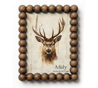 Afuly Cadre Photo Bois 13x18 Cadre Vintage Perles Bois Rustique Pour Mur Ou Table Décoration Cadeau Noël Anniversaire Pour Maman Grand Mère Famille Parents Amie