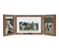 Afuly Cadre Photo Collage Marron 3 Photos En Bois Pour Photos 10 X 15 Et 13 X 18 Plusieurs Cadres Photo Rustiques, Cadre Mural, Cadre Objet, Famille, Mariage, FêTe Des MèRes, DéCoration Murale