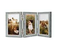 Afuly Cadre Photo Multiple 3 Photos pour 10x15 Bois Gris Collage Rustique Mur ou Table Famille Ami Cadeau