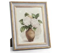 Afuly Cadre photo vintage gris en or 20x25 cm, cadre photo rétro antique shabby, décoration pour table murale, famille, ami, mariage, anniversaire, cadeaux de fête des mères pour maman, grand-mère