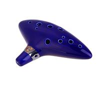 AFUNTA 12 Hole Ocarina Céramique Alto C Ocarina Flûte traversière avec livre de chansons (Collier cordon avec couleur aléatoire) - Bleu