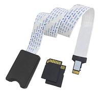 AFUNTA Câble d'extension Micro SD vers Carte SD 18,9 cm / 48 cm avec Cordon Flexible et adaptateurs de Carte Micro SD/TF vers SD 2PCS Carte mémoire Flash 3 en 1, écran Compatible GPS/DVD/DVR/LED