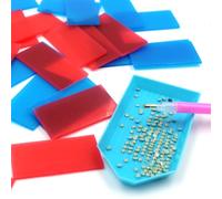 AFUNTA Diamond Art - Lot de 60 kits de peinture diamant en argile - Kit de peinture au point de croix - Rouge et bleu