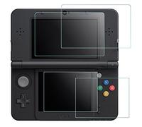 AFUNTA Films de Protection d'Ecran pour Nintendo New 3DS, 2 Pack (4 Pièces) Films en Verre Trempé pour Écran Supérieur et Films en Pet Plastique pour Écran Inférieur, 3DSXL Accessoire