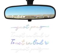 AFUNTA Lot de 4 autocollants de voiture chrétiens avec inscription « Trust in God » pour rétroviseur, décoration de voiture religieuse pour cadeau chrétien, verset de la Bible