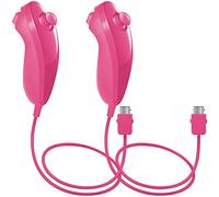 AFUNTA Nunchuck Contrôleurs pour Nintendo Wii U, Lot de 2 Manettes Remplacement pour WII U Jeu Vidéo - Rose