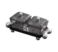 AFXGUSD Assiette Compartimentée Camship pour Apéritifs, Plateau à Apéritifs, Assiette de Rangement pour Noix, Idéale pour Les Fêtes, 2 Pièces Gris