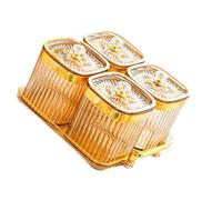AFXGUSD Boîte de Rangement pour Fruits et En-cas avec Compartiments et Couvercle Hermétique, Idéale pour La Cuisine et La Salle à Manger, Ambre