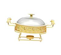 AFXGUSD Chafing Dish Rond, Ustensiles de Cuisine, Récipient Chauffant pour Aliments, Robuste et Polyvalent