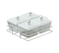 AFXGUSD Ensemble de 6 Assiettes à Fruits Secs Compartimentées, Bols de Service et de Rangement En Fer, Idéales pour Les Fêtes de Famille et Les Réceptions de, 4 Pièces