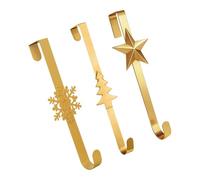 AFXGUSD Lot de 3 Crochets pour Couronnes à Suspendre à La Porte D'entrée, Idéal pour Le Bureau, Les Fêtes et Les Jours Fériés, or