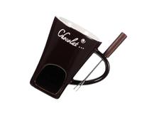 AFXGUSD Mug à Fondre Le Chocolat pour Fondue et Amuse-gueules 130 Ml avec Fourchette, Brun