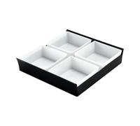 AFXGUSD Plateau de Service Compartimenté, Boîte à Bonbons et Noix, Assiette à Fruits Compartimentée, Boîte de Rangement Multifonctionnelle et élégante pour Hô, 4 Grille 19.7x19x4.2cm