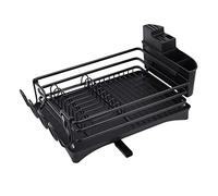 AFXGUSD Porte-couverts, égouttoir avec Grille D'égouttage Réglable, Support, pour, Le noir