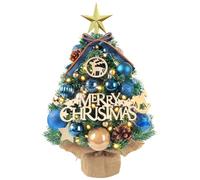 AFXXE Petit Sapin de Noel, 45cm Artificiel Mini Christmas Tree en Bois avec Lumineux LED, Faux Arbre Noel Plastique Decore, Petite Taille Realiste Sapin Noel Utilisé pour Decoration Table