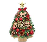 AFXXE Petit Sapin de Noel, Artificiel Mini Christmas Tree 45cm en avec Lumineux LED, Arbre Noel en Bois realiste Tout Pret, Petite Taille Sapin Noel utilisé pour Decoration Table