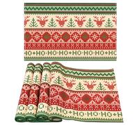 AFXXE Set De Table Noel, 30x45cm Set De Table Noel Lavable, Rouge Sets De Table Noel Lot de 4, Utilisé pour Sets De Table en Lin de Noël pour La Décoration De Table (Neige)