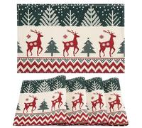 AFXXE Set de Table Noel Lot de 4, Style Pixel Set de Table Rouge, Lavable Dessous Assiette de Table Noel, 30x45cm Set Table Noel, Adapté pour Les Décorations de Table Et de Noël