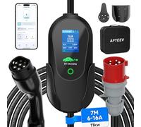 AFYEEV 11kW Chargeur Voiture Electrique 16A, Wallbox 7M, Triphasé Prise CEE