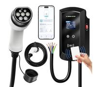 AFYEEV Borne de Recharge pour Véhicules Electriques, Cable Recharge Voiture Electrique, 22kW Triphasé 5M, Contrôle RFID, WiFi et APP, 8-32A Station de Charge Standard IEC 62196-2 pour Ménage