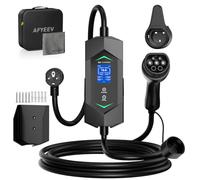 AFYEEV Câble de charge Type 2 Schuko 3,68kW 5m, 6-16A 1-Phase Câble de charge Type 2, Chargeur EV portable avec affichage numérique, ajustement de puissance et minuterie (0-15h) pour tous PHEV & EV