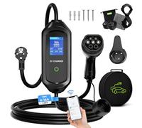 AFYEEV Chargeur Voiture Electrique 3,6 KW APP, 10M Cable EV Chargeur Type 2 | 6/8/10/13/16A Courant Commutable, Fonction de Délai 1-15 H, Type 2 Cable Recharge Voiture Electrique avec Sac, IEC 62196-2