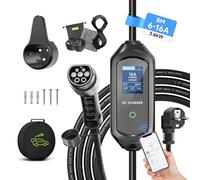 AFYEEV Chargeur Voiture Electrique 3,6 KW APP, 8M Cable EV Chargeur Type 2 | 6/8/10/13/16A Courant Commutable, Fonction de Délai 1-15 H, Type 2 Cable Recharge Voiture Electrique avec Sac, IEC 62196-2