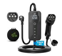 AFYEEV Chargeur Voiture Electrique, 3,6 KW Type 2 EV Chargeur Portable | 8/10/13/16A Courant Commutable,1-15H Charge Différée Sac de Transport, 6M Câble Recharge Type 2 Norme, IEC 62196-2, 250 V