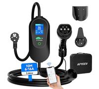 AFYEEV Chargeur Voiture Electrique 3.68 KW, 10m, Cable de Recharge Type 2 | 6/8/10/13/16A Cable Recharge Voiture Electrique avec Application, EV Chargeur Type 2 Courant réglable et retardé 1-15h
